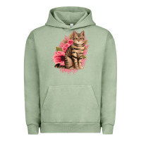 Pigment Oil Green floral cat Urban Hoodie - Jasminsmagicworld