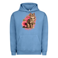 Pigment Pebble Blue floral cat Urban Hoodie - Jasminsmagicworld