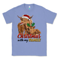 Colony Blue Cow and Calves Christmas with My Family Classic Tee - RanaPortraitStore