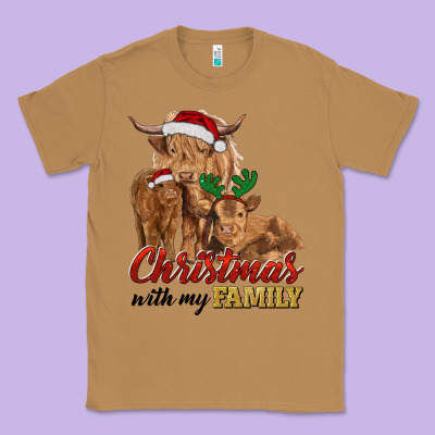 Cow And Calves Christmas With My Family Classic Tee Designed By Ranaportraitstore