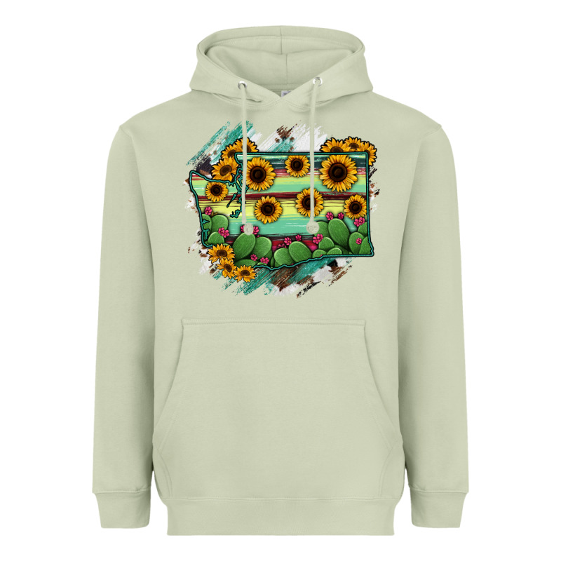 Washington State Map Heavyweight Hoodie by RanaPortraitStore | Teevron