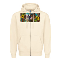 Sandshell Heifers With Sunflowers And Leopard Zipper Hoodie - RanaPortraitStore
