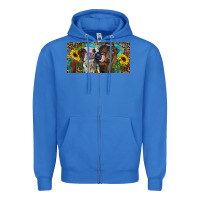 True Royal Heifers With Sunflowers And Leopard Zipper Hoodie - RanaPortraitStore
