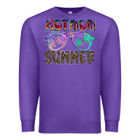 Purple hot mom summer Premium Sweatshirt - CowhideDigitalArt