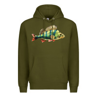 Army Green Perch Fish Premium Hoodie - LillyAllenDesigns