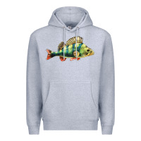 Heather Grey Perch Fish Premium Hoodie - LillyAllenDesigns