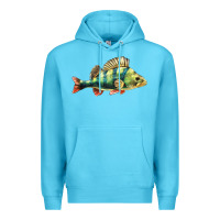 Ocean Blue Perch Fish Premium Hoodie - LillyAllenDesigns