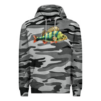 Slate Camo Perch Fish Premium Hoodie - LillyAllenDesigns