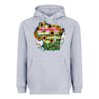 Heather Grey Wisconsin State Map Heavyweight Hoodie - RanaPortraitStore