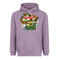 Lavender Wisconsin State Map Heavyweight Hoodie - RanaPortraitStore