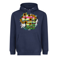 Navy Wisconsin State Map Heavyweight Hoodie - RanaPortraitStore