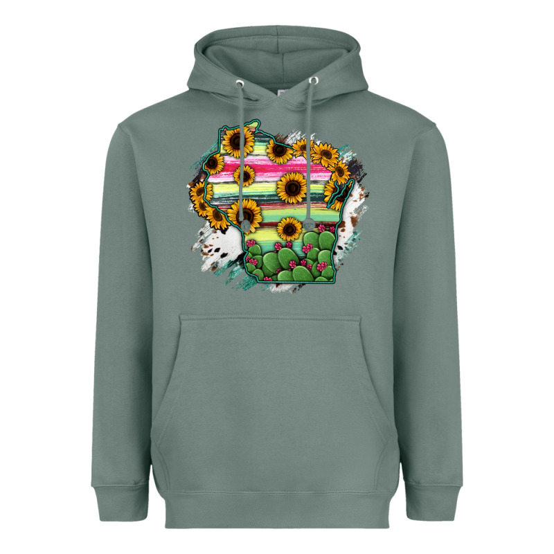 Wisconsin State Map Heavyweight Hoodie by RanaPortraitStore | Teevron