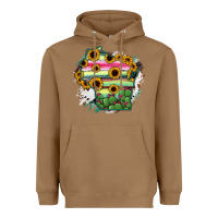 Toasted Coconut Wisconsin State Map Heavyweight Hoodie - RanaPortraitStore