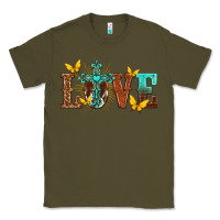 Army Green love with cross Classic Tee - texasbilliewilder