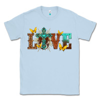 Dusty Blue love with cross Classic Tee - texasbilliewilder