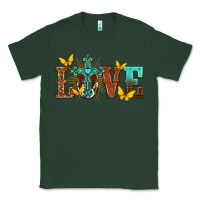 Sports Green love with cross Classic Tee - texasbilliewilder