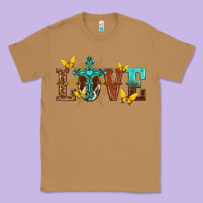Classic Tee love with cross