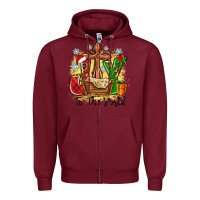Burgundy joy to the world Zipper Hoodie - Zillion Design Studio