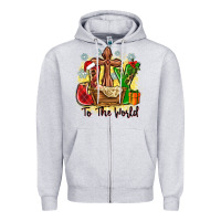 Heather Grey joy to the world Zipper Hoodie - Zillion Design Studio