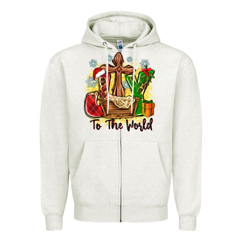 Joy To The World Zipper Hoodie by Zillion Design Studio | Teevron