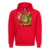 Red joy to the world Zipper Hoodie - Zillion Design Studio
