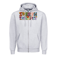 Heather Grey speech therapist Zipper Hoodie - texasbilliewilder