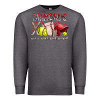 Charcoal Heather diamonds are a girls best friends Premium Sweatshirt - RacoonDesign