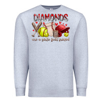 Heather Grey diamonds are a girls best friends Premium Sweatshirt - RacoonDesign