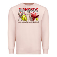Pale Pink diamonds are a girls best friends Premium Sweatshirt - RacoonDesign