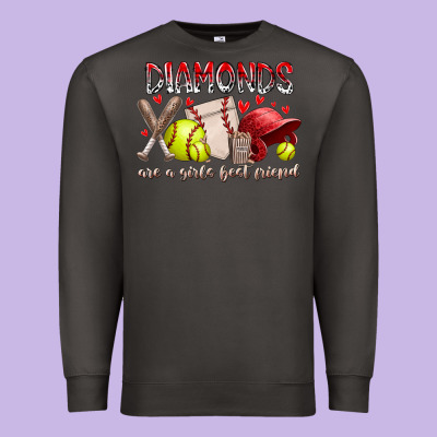 Diamonds Are A Girls Best Friends Premium Sweatshirt Designed By Racoondesign