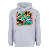 Heather Grey aquarius turquoise cowhide Heavyweight Hoodie - RanaPortraitStore