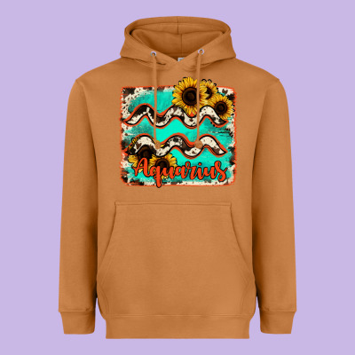 Aquarius Turquoise Cowhide Heavyweight Hoodie Designed By Ranaportraitstore