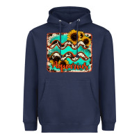Navy aquarius turquoise cowhide Heavyweight Hoodie - RanaPortraitStore