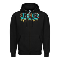 Black stronger than the storm Zipper Hoodie - texasbilliewilder