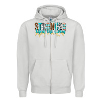 Dove Grey stronger than the storm Zipper Hoodie - texasbilliewilder