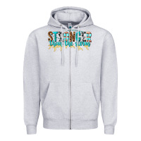 Heather Grey stronger than the storm Zipper Hoodie - texasbilliewilder