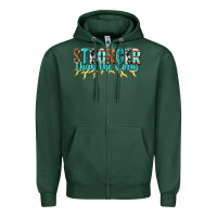 Sports Green stronger than the storm Zipper Hoodie - texasbilliewilder