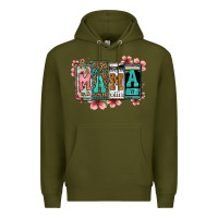 Army Green license letters floral mama Premium Hoodie - Jasminsmagicworld