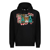 Black license letters floral mama Premium Hoodie - Jasminsmagicworld