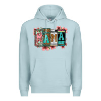 Blue Mist license letters floral mama Premium Hoodie - Jasminsmagicworld