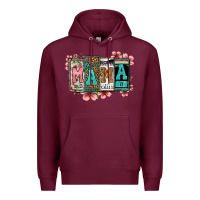 Burgundy license letters floral mama Premium Hoodie - Jasminsmagicworld