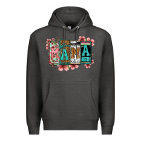 Charcoal Heather license letters floral mama Premium Hoodie - Jasminsmagicworld