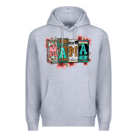 Heather Grey license letters floral mama Premium Hoodie - Jasminsmagicworld