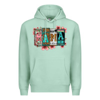 Seafoam license letters floral mama Premium Hoodie - Jasminsmagicworld