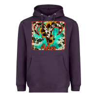 Plum aries turquoise cowhide Heavyweight Hoodie - RanaPortraitStore