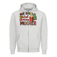 Dove Grey hot cocoa and christmas movies Zipper Hoodie - Zillion Design Studio