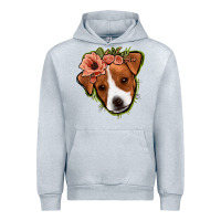 Heather Grey jack russel floral Urban Hoodie - Jasminsmagicworld