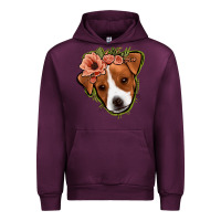 Mauve Wine jack russel floral Urban Hoodie - Jasminsmagicworld