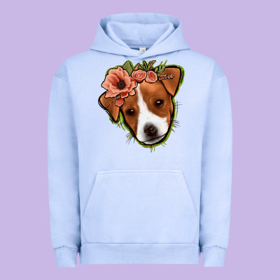 Jack Russel Floral Urban Hoodie Designed By Jasminsmagicworld
