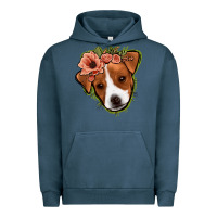 Pigment Midnight Navy jack russel floral Urban Hoodie - Jasminsmagicworld